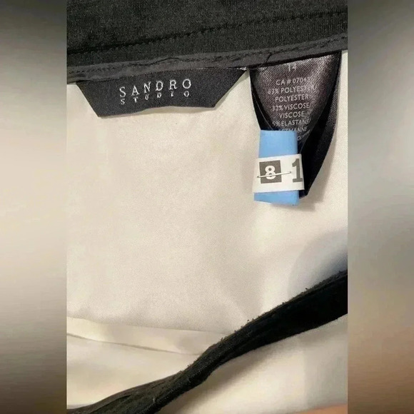 Sandro Studio Black and white stylish Aline classic colour block mini skirt 14 - Picture 2 of 2